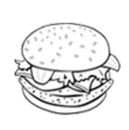 Loyalty Card Self Inking Stamp - Burger/Take Away