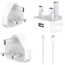 RS Traders Adapter Plug &amp; Charger USB Data Cable iPhone 5 5S 5C 6 6 Plus iPad and iPod (Non Retail Packaged)