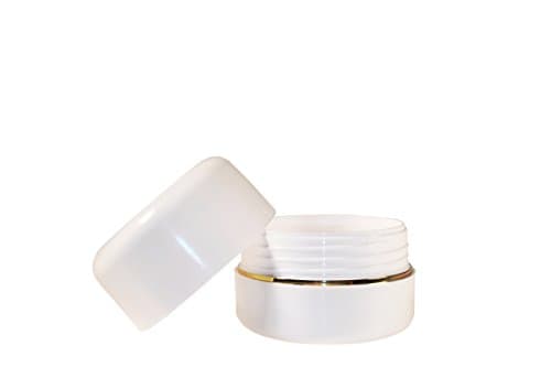 Advantis 50ml empty plastic cosmetic pots jars storage containers sample for organic lotion cream balm butter makeup with a screw lids in box packing for travel (Pack of 20) (White)