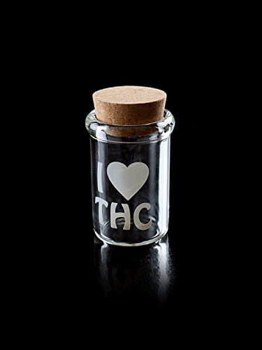 I ♥ THC Glass Jar Cork Top