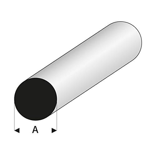 Maquett (Raboesch) Styrene Sections Round Solid Rod. 5 pieces, 330mm long (2mm dia.)