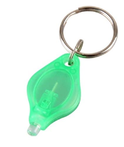 Small LED UV Torch Keychain Flashlight Key Ring - For charging Glow in the Dark Products (Green)