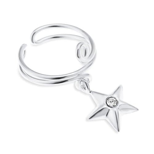 Izmit Sterling Silver Ear Cuff with Bow Feature Non Pierced Earring