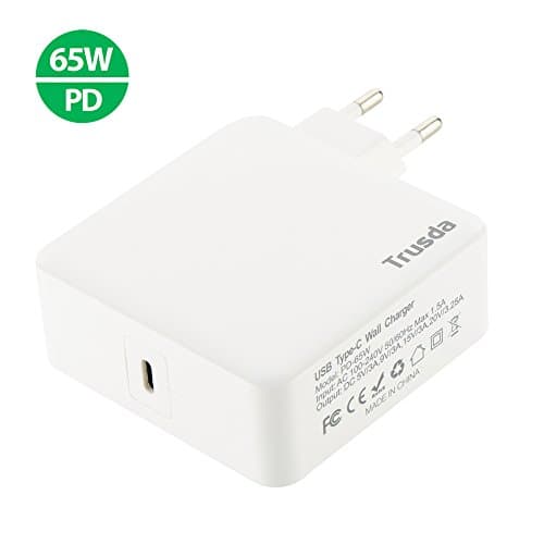 EU Plug 65W USB C PD Charger Type C Wall Charger Power Delivery for MacBook Pro 2016/2017,Pixel 2/XL PixelBook Galaxy S9 S9 Plus S8 Nintendo Switch Chromebook Charger