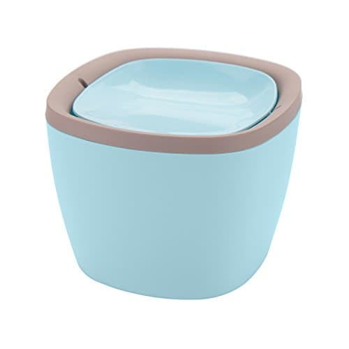 YANSHUI Mini desktop Trash Can Swing Lid Square Trash Bin Plastic Waste Can,Blue