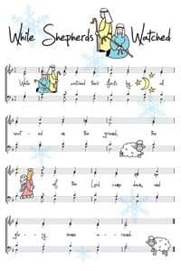 Christmas Carol 'While Shepherds Watched' Greetings Card