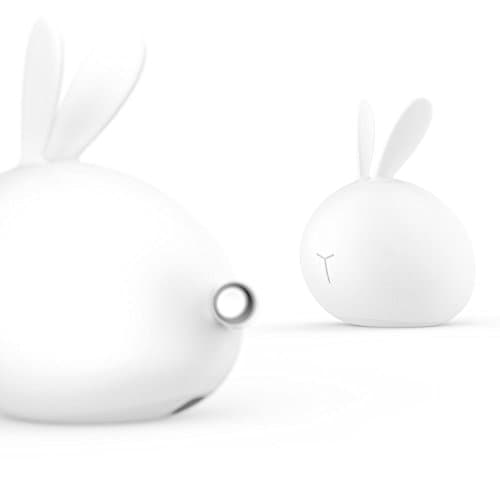 LED Atmosphere Lamp, Soft Siliconized Rabbit Shape, 7 Colors Variations by Patting, Kids' Best Bedding Companion