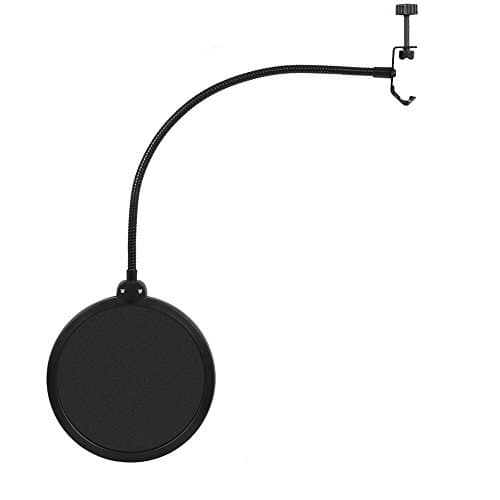 Microphone Pop Filter Swivel with Double Layer Sound Shield Guard Wind Screen Popfilter for Blue Yeti and Other Recording Studio Mic