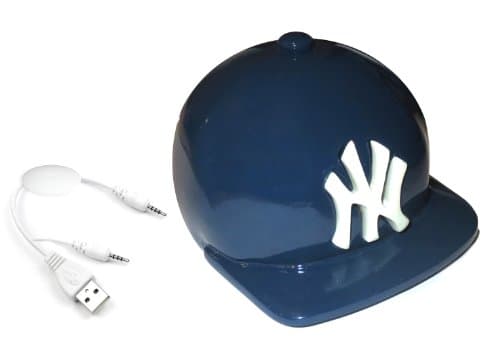 NY New York Blue Baseball Cap USB MP3 Bluetooth FM Radio Speaker