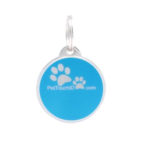 PetTouchID Smart Pet ID Tag, QR Code, NFC Scan, Online Pet Page, GPS Location (Anodized Blue)