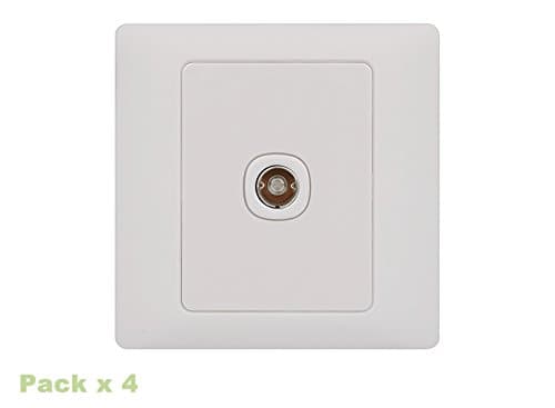 Rocca Softfeel Single TV/FM Coaxial Socket (Pack x4)