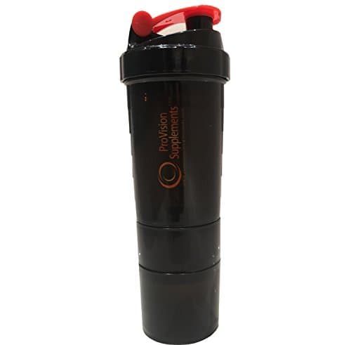 PROVISION - Tri-Tier Shaker Bottle - Fixed Spring Shaker System (Large 500ml + 2 attachable vessels))