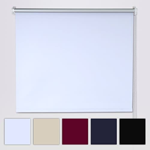 SHINY HOME® Adjustable Blackout Roller Blind White with Size 80 x 230cm