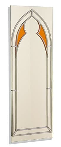 Hand Made Amber Gothic Style Arch Design Leaded Rectangular Wall Mirror