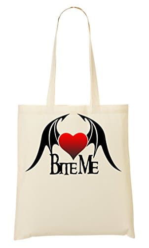 Bite Devil Wing Fashioned Slogan Shopping Tote Bag