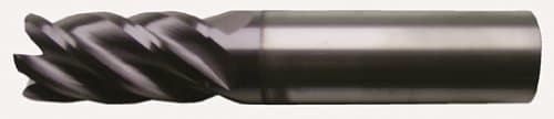 Bassett MSE-V2-5R Series Solid Carbide High-Performance End Mill, TiAlN Coated, 5 Flute, 0.125" Radius Corner End, 1.25" Cutting Length, 5/8" Cutting Diameter, 3-1/2" Length (Pack of 1)