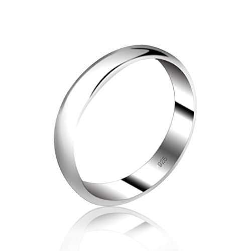 5mm D-Shape Heavy Silver Wedding Band Ring In Sizes Complete With Gift Ring Box