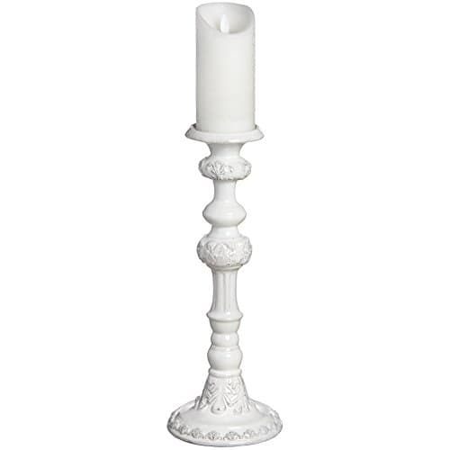 Tall Distressed White Column Candle Stand Holder Wedding