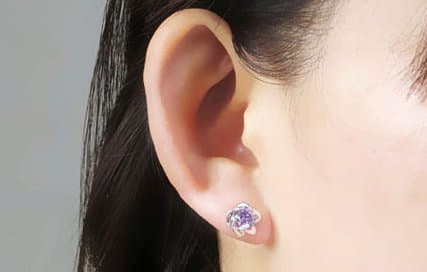 Sterling Silver Swarovski Elements Sparkling Diamond Flower Stud Earrings