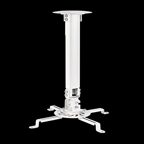613E Universal Beamer ceiling mount, beamer mount, white. Also suitable for roof slopes. 360 ° rotatable, ceiling mount for beamer white, with universal joint, integrated cable management, each gelgel with two screws assures, fits most manufacturers: Acer, BenQ, Canon, Casio, Epson, Hitachi, InFocus, LG Electronics, Mitsubishi, NEC, Optoma , Panasonic, Sanyo, Sony, ViewSonic, Vivitek and others