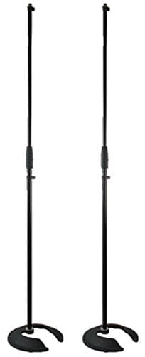 2 x Pulse Mic Stand Stack Round Base Stackable Band Microphone
