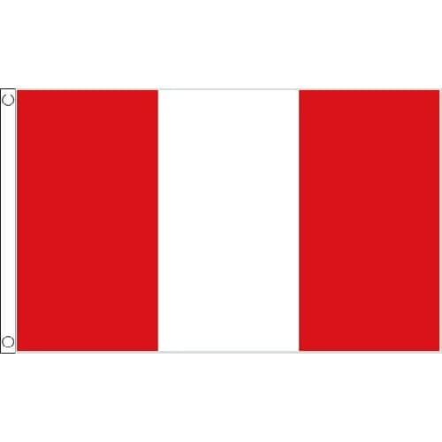 Peru No Crest Flag 5ft x 3ft