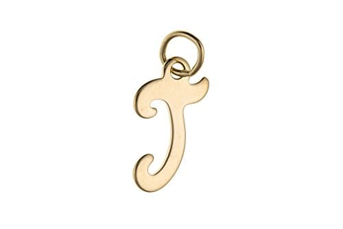 9ct Yellow Gold Script Initial J Charm Pendant