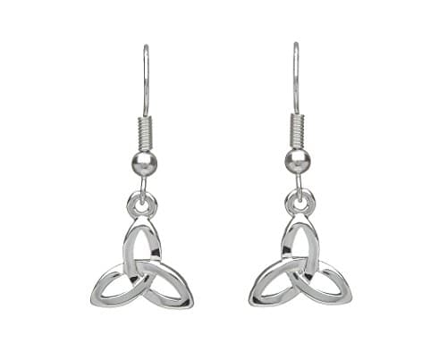 Silver Plated Drop Earrings In Trinity Knot with Border Design