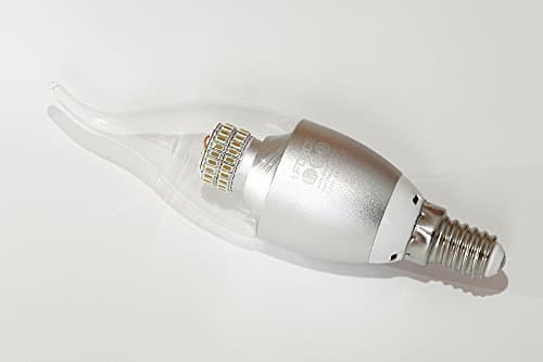 tForceLED 6 Watt Candelabra E14 Base Energy Efficiency Light Bulb (40w Incandescent Replacement), Omni directional, 540 Lumens, Warm White 2700k, Chandelier with Tail, Clear Glass Cover, Silver Base