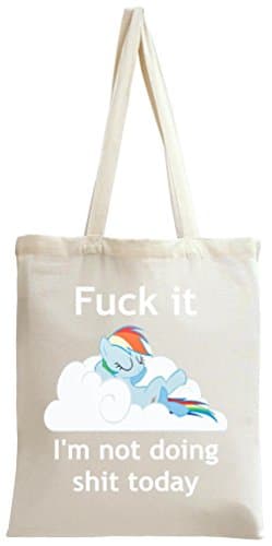 Rainbow Dash Does No S**t Custom Printed Shopping Tote Bag