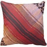 Red White Tan Striped Mexican Blanket Texture Pillow Case