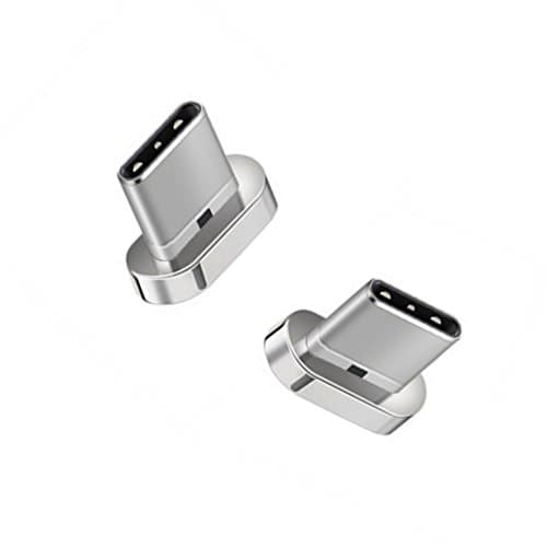 Magnetic [1 m] Micro USB Cable with Lifetime Guarantee – Plaited 2.4 A Magnetic Data Charger Cable for Android Cellphone, Samsung, HTC, Sony, Kindle, Google and more (Silver) Adapter 1 Gereration USB C