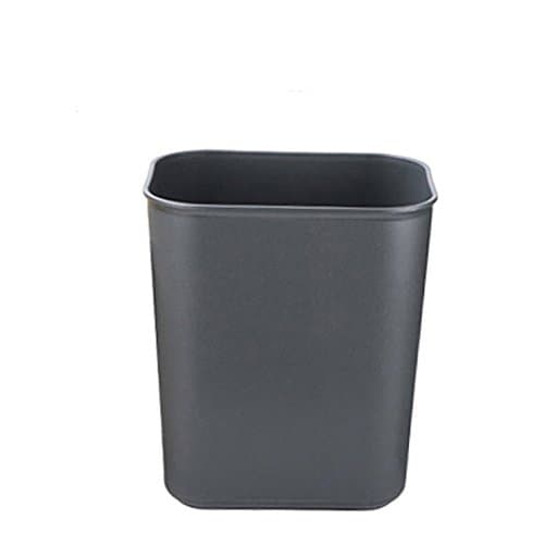 OUUD Crazy Shop Plastic Deskside Trash Can Rectangular Wastebasket, 14L/3.7 Gallon (Grey)
