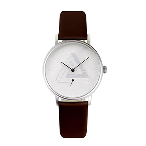 Independent second hand/Nordic creative watch/thin/abstract/triangular watch/Valentine's Day gift, brown