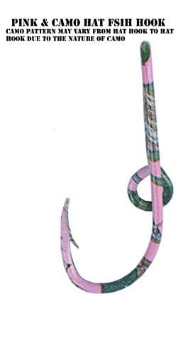 Eagle Claw Pink &amp; Camo Hat Clip Fish hook for Hat Camo Fish Hook Money/Tie Clasp by BT Outdoors