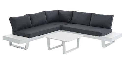 Bramblecrest Biarritz Modular Sofa with Coffee Table, White, 80 x 169 x 54 cm
