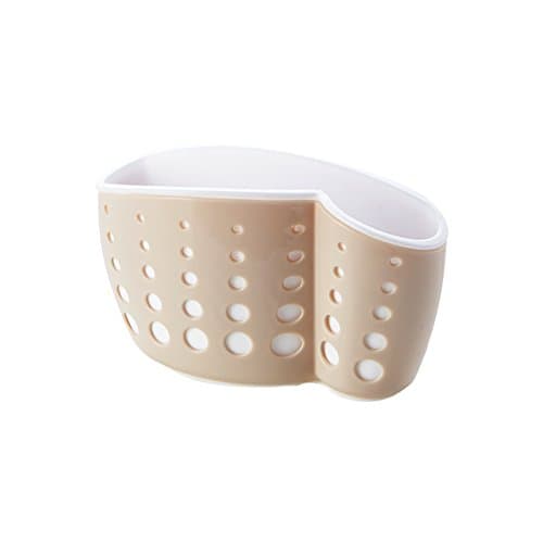 Birdsound Kitchen Sucker Sink Shelf Sponge Tableware Drain Rack Storage Organizer Basket (Khaki)