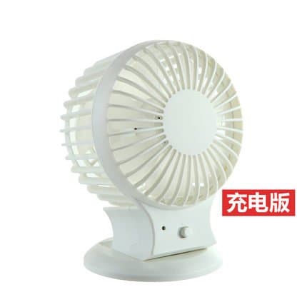 WANGZHENZHEN USB Mini double leaf small fan office desktop fan mute rechargeable small electric fan student dormitory fan,White C