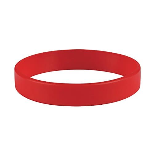 100 x Plain Red Unisex Silicone Wristbands