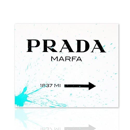 Framework for living room modern Prada Marfa classic with blue paint splash - Wall decorations gossip girl Prada 1837 MI Artwork - Design Colorscrazy