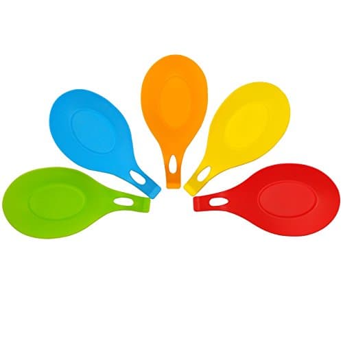 Silicone Spoon Rest – Vfevrs Premium Silicone Kitchen Spoon Holder for Kitchen Utencils, Spoon, Ladle, Spatula, Food Tongs, Pack of 5 (Small)