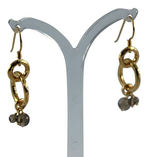 gold on silver loop earrings