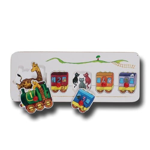 Number matching peg puzzle, number train