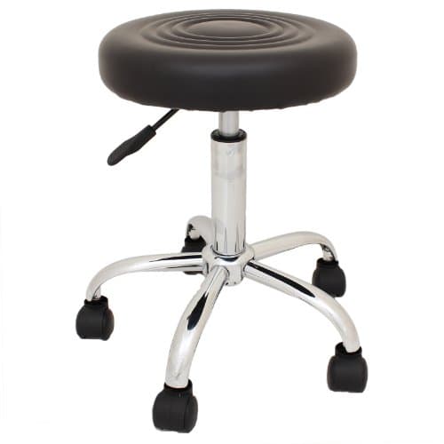 Hartleys Black Faux Leather Round Stool