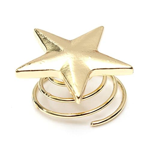 10 Pcs 2*2cm Gold Star Design Bangs Mini Turn Spring Clip Hair Claw Clip Hair Pin Accessories for Girl Women Baby by Attractive beauty