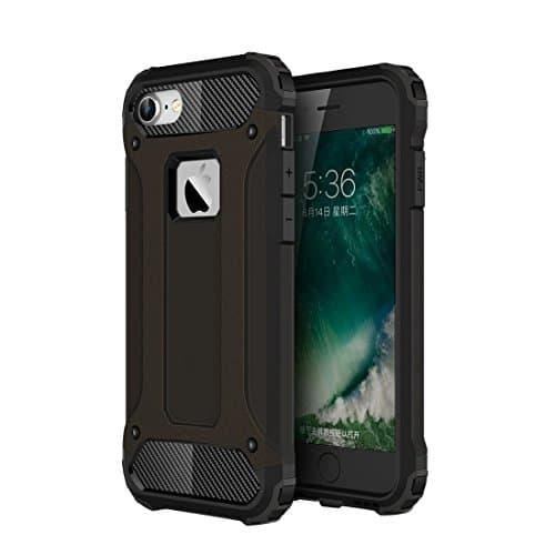 Tough Case, Armor Double Layer Protection - 2 Layer X-Armor Shell Hard Back Cover Case for IPhone/Samsung/Huwai (Samsung S7, Black)