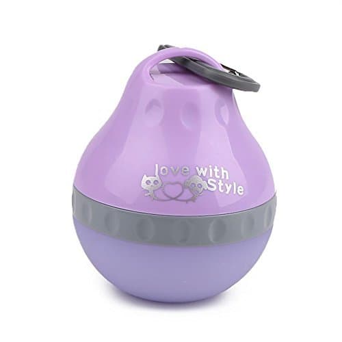 SHOWHAS Multi-function Travel Silicone Folding Pet Bottle， Dog Water Bottle，Pet Travel Water Bowl Outdoor Canteen Kettle with Removable Cup for Dogs Cats (S, purple)