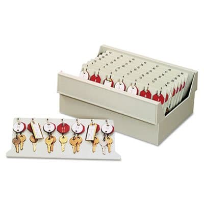 In-Drawer Key Control, 112-Key, Molded Plastic, Putty, 12 x 9 7/8 x 4 3/4