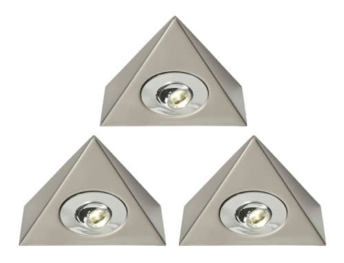 Saxby Trieste 3 Pack 1W Brushed Chrome Adjustable Under Cabinet LED Display Light
