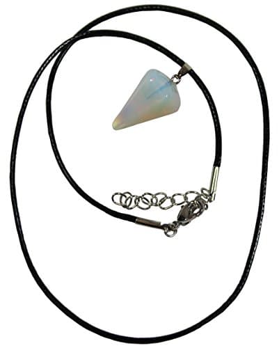 Opalite Pendulum Pendant, Protective Pouch and Necklace Set.